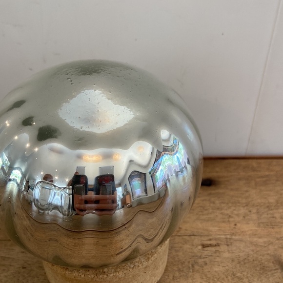 Vintage Mexican Handblown Jar with Mercury Glass Lid - Picture 6 of 9